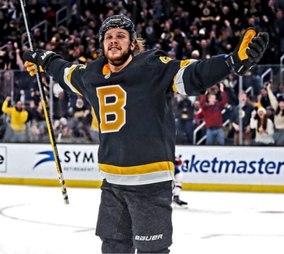 David pastrnak in Boston Bruins jersey