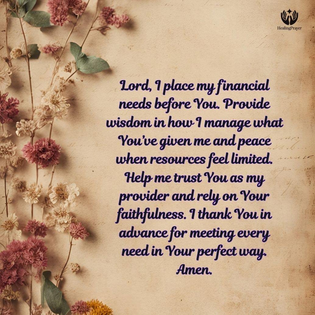 A Prayer for Financial Provision and Blessings