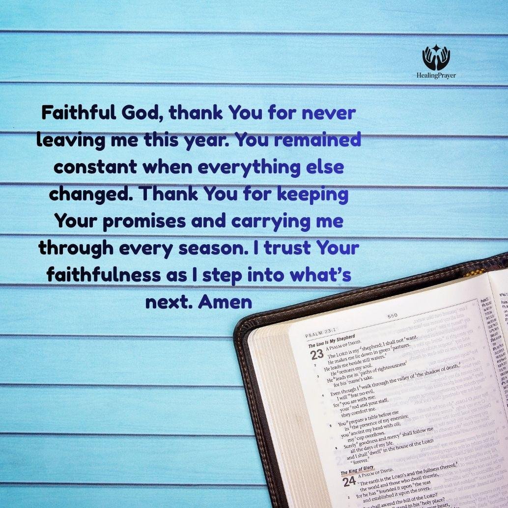 A Prayer of Gratitude for God’s Faithfulness Throughout the Year