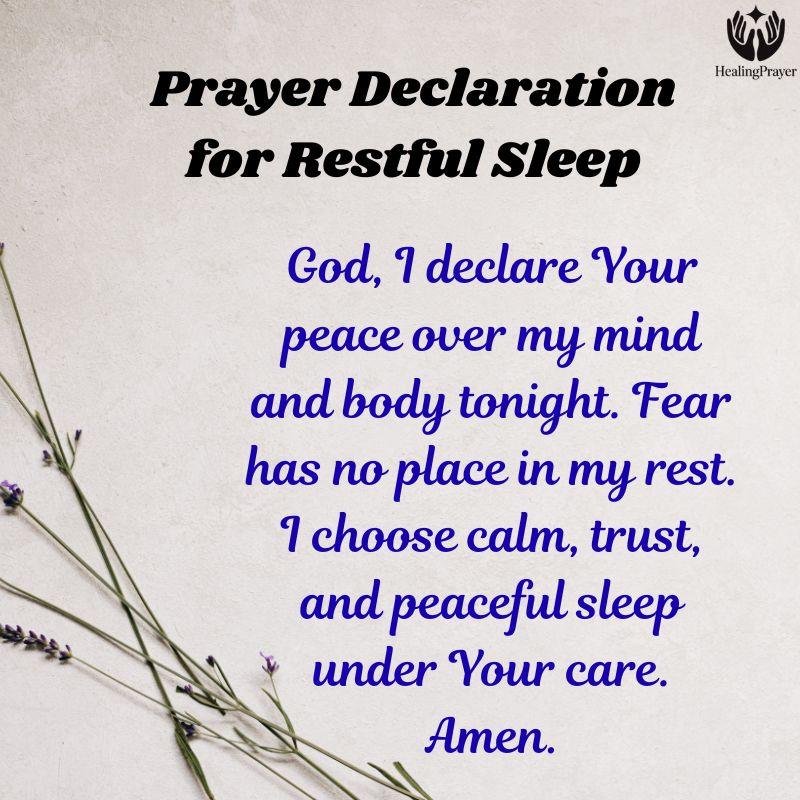 Prayer Declaration for Restful Sleep