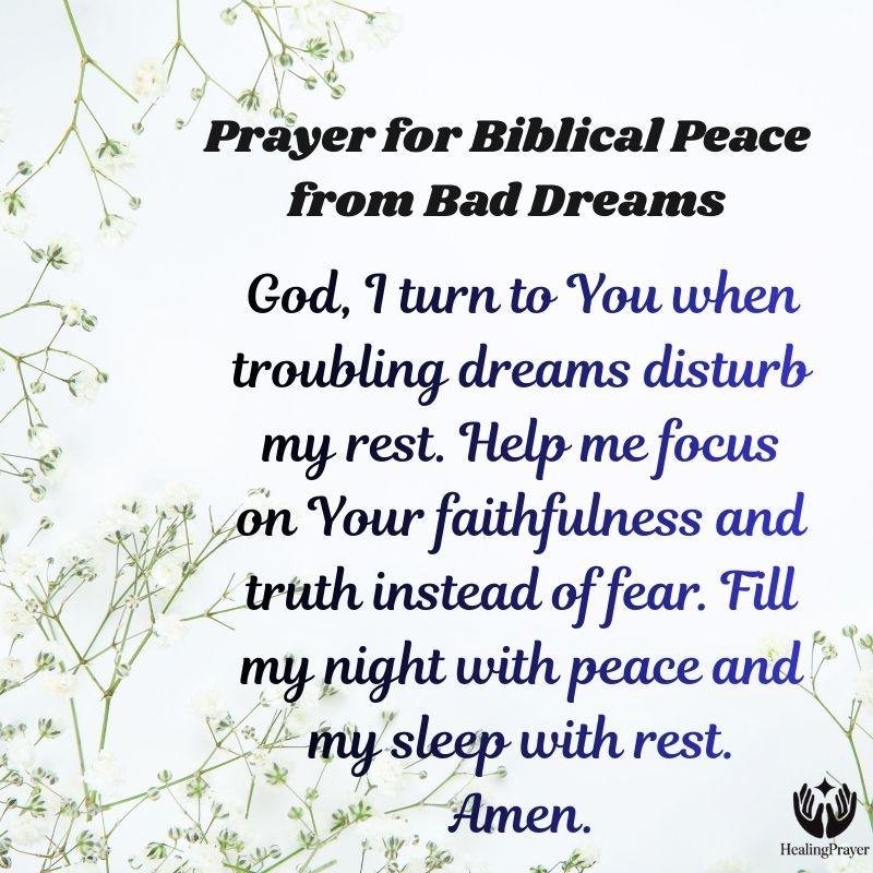 Prayer for Biblical Peace from Bad Dreams
