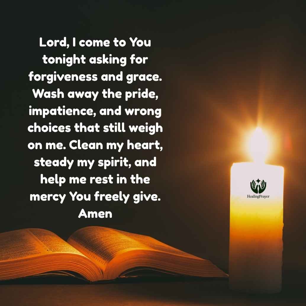 Prayer for Forgiveness and a Clean Heart Before Sleep