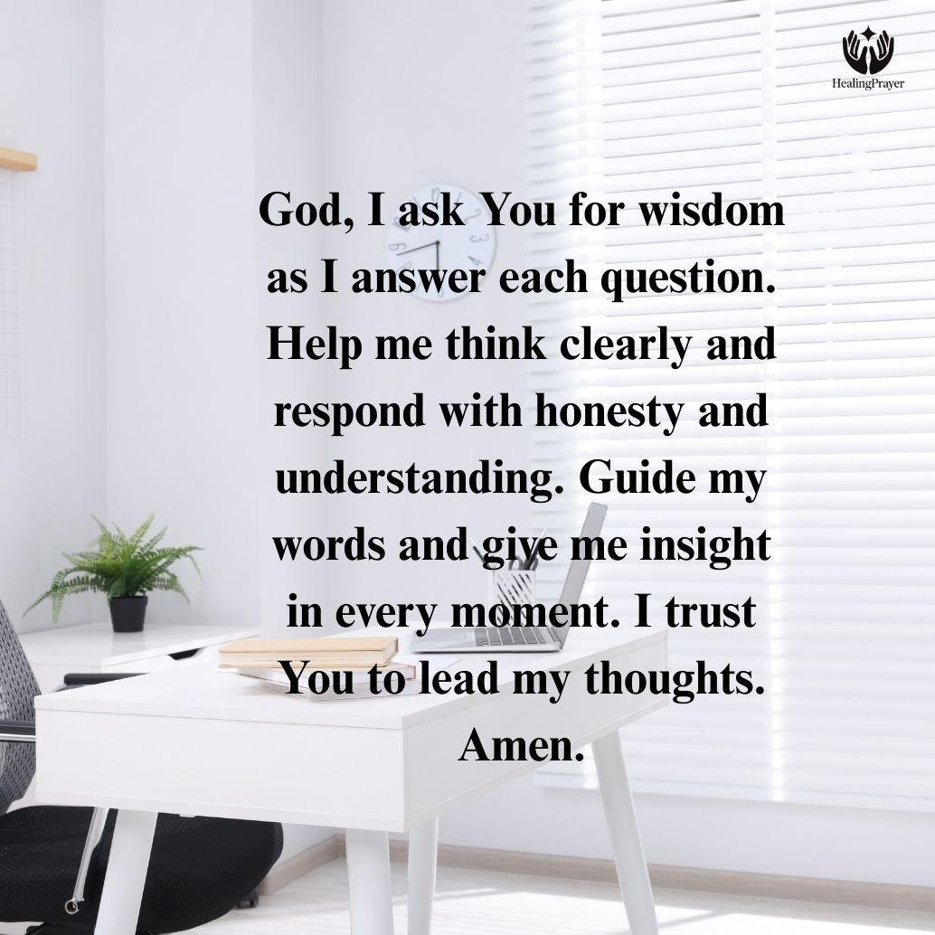 Prayer for Wisdom and Clarity While Answering Questions