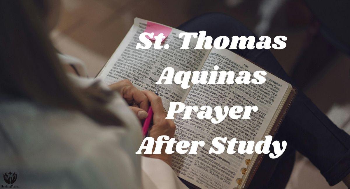 St. Thomas Aquinas Prayer After Study