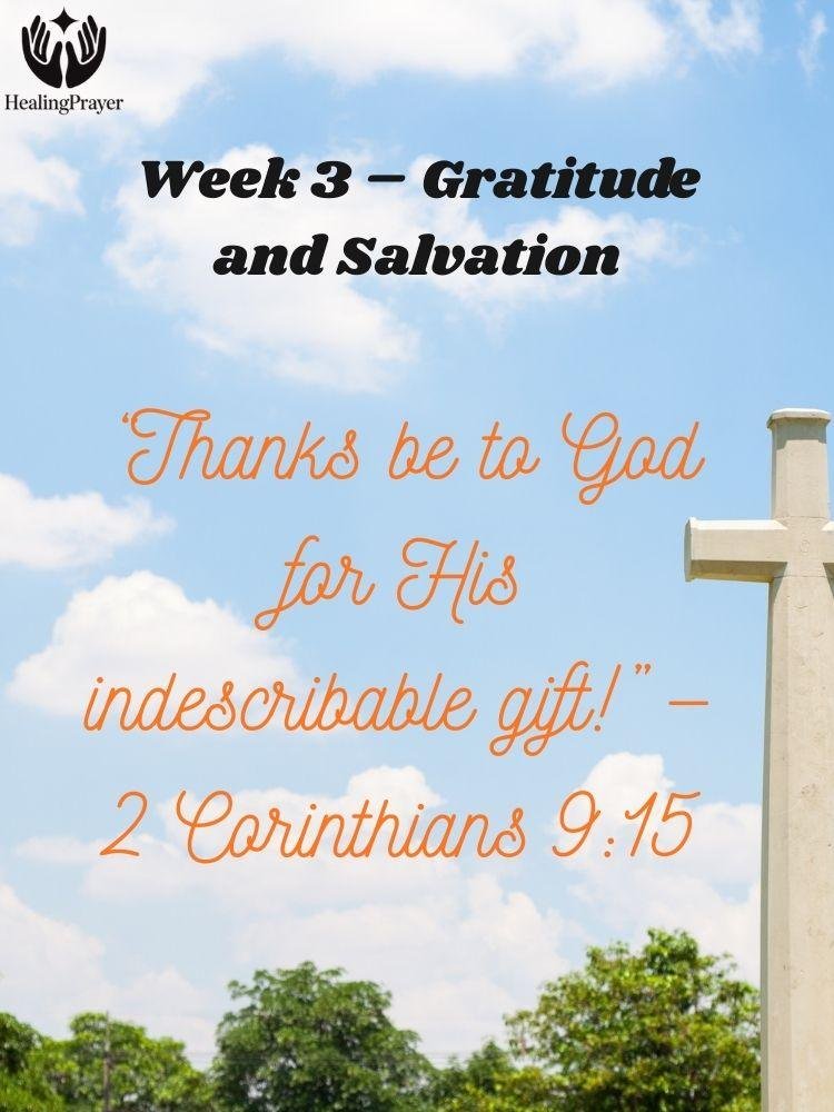 Week 3 – Gratitude and Salvation