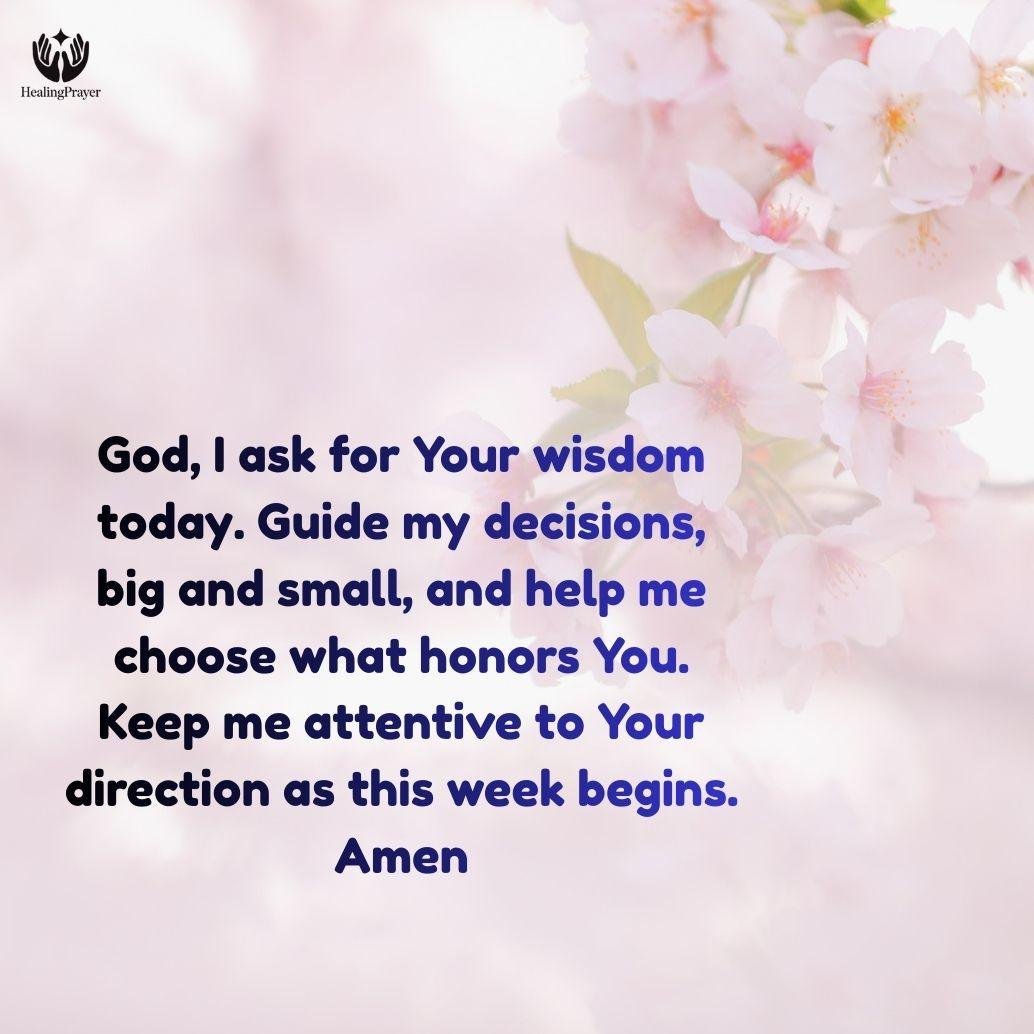 Monday Prayer for Guidance and Wise Decisions