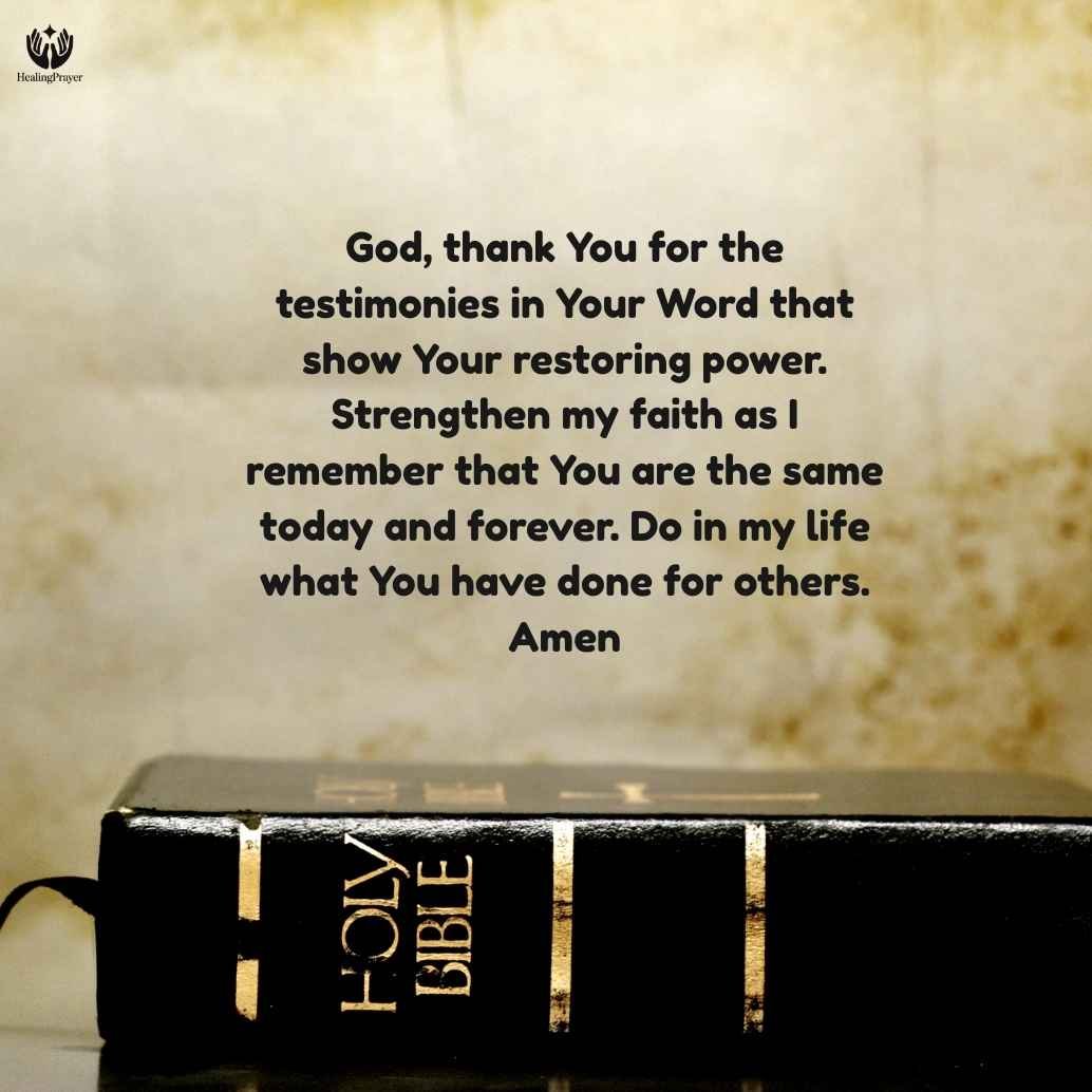 Testimonies of Restoration in the Bible