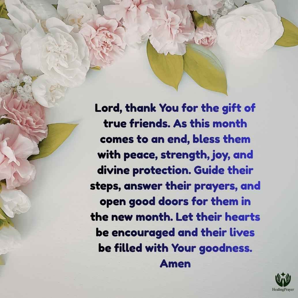 End of the Month Prayer for Friends