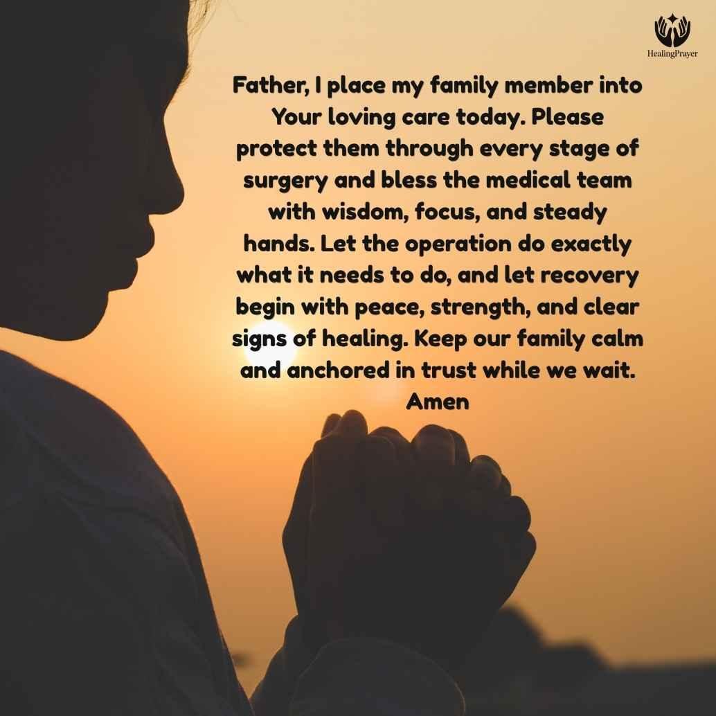 Prayer for My Family Member Going Into Surgery