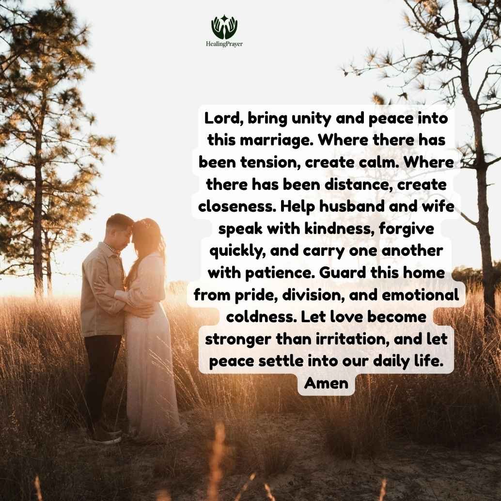 Prayer for Unity and Peace Between Husband and Wife