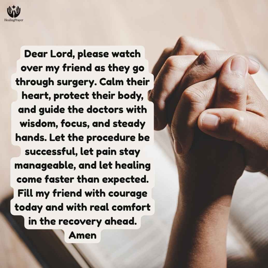 Short Prayer for Successful Surgery and Recovery for a Friend