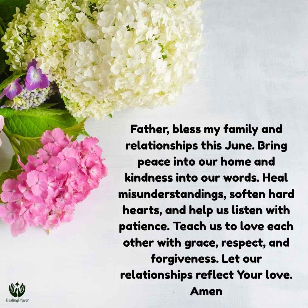 Prayer for Family, Peace, and Strong Relationships in June