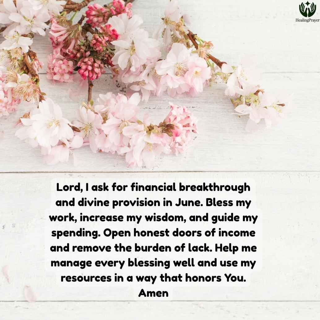 Prayer for Financial Breakthrough and Divine Provision in June