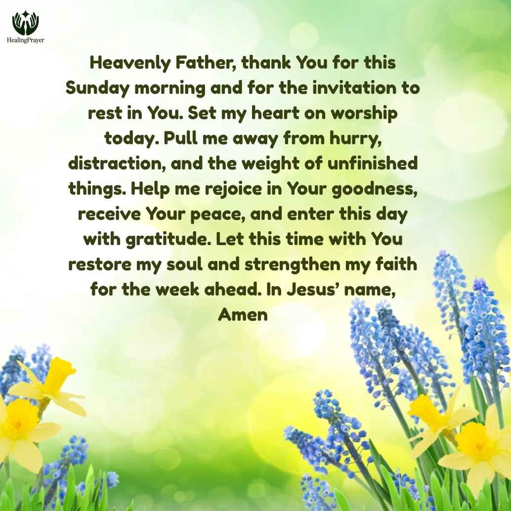 Sunday Morning Prayer of Gratitude for Worship and Rest