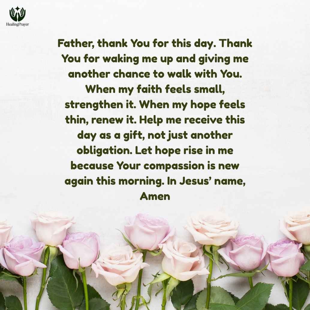 Thank You for This Day Prayer for Faith and Fresh Hope